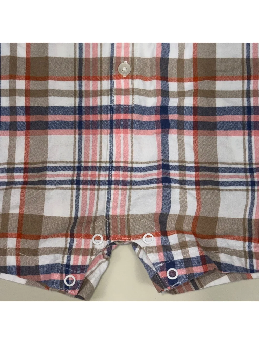 Carter’s Baby 24 Months Plaid Short Sleeve Button-Front Romper